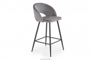 ATHER, https://konsimo.cz/kolekce/ather/ Skandinávská barová židle s opěradlem šedá šedá/černá - obrázek