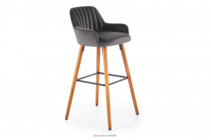 ROSTE, https://konsimo.cz/kolekce/roste/ Skandinávská šedá barová židle, masivní dřevo šedá/ořech - obrázek