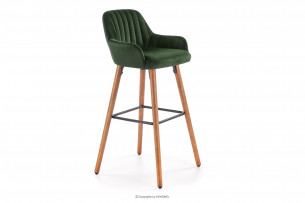 ROSTE, https://konsimo.cz/kolekce/roste/ Skandinávská tmavě zelená barová židle, masivní dřevo tmavě zelená/ořech - obrázek