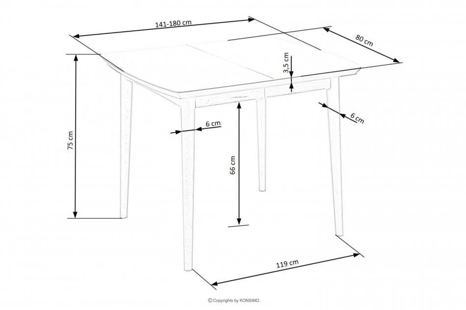 RANGO Dřevěný rozkládací stůl matná bílá/dub lefkas - obrázek 16