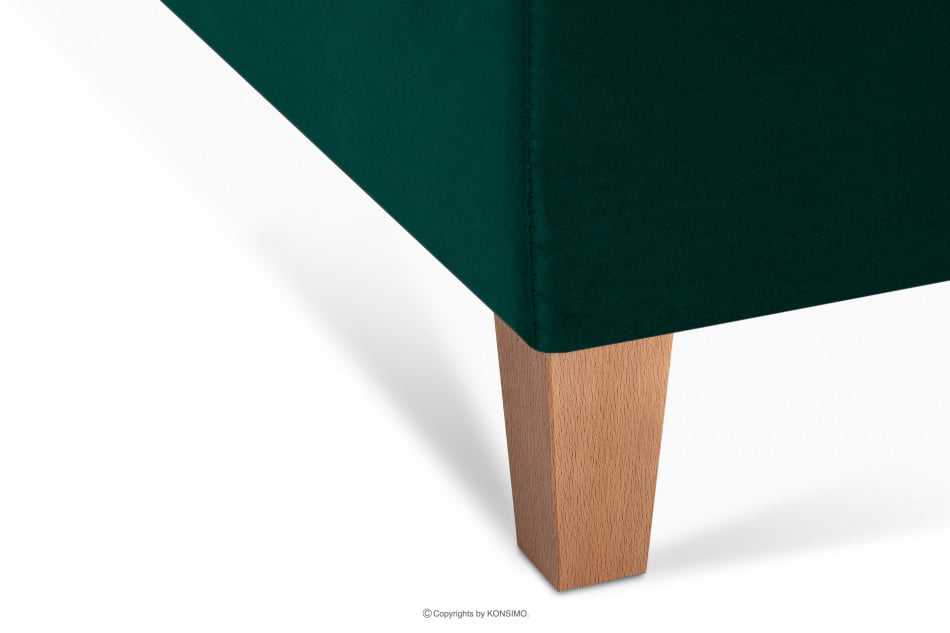 ERISO Otevírací taburet na dřevěných nohách tmavě zelený otoman tmavozelený - obrázek 4