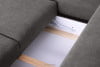 VISNA Rozkládací rohová pohovka do obývacího pokoje s úložným prostorem na lůžkoviny, šedá, pravá šedá - obrázek 10