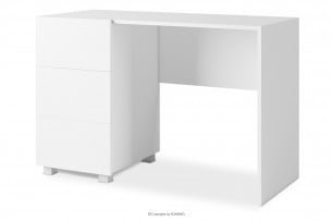 PAVO, https://konsimo.cz/kolekce/pavo/ Psací stůl se zásuvkami do kanceláře, bílý bílý lesk - obrázek