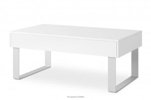PAVO, https://konsimo.cz/kolekce/pavo/ Konferenční stolek se zásuvkou bílý lesk bílý lesk - obrázek