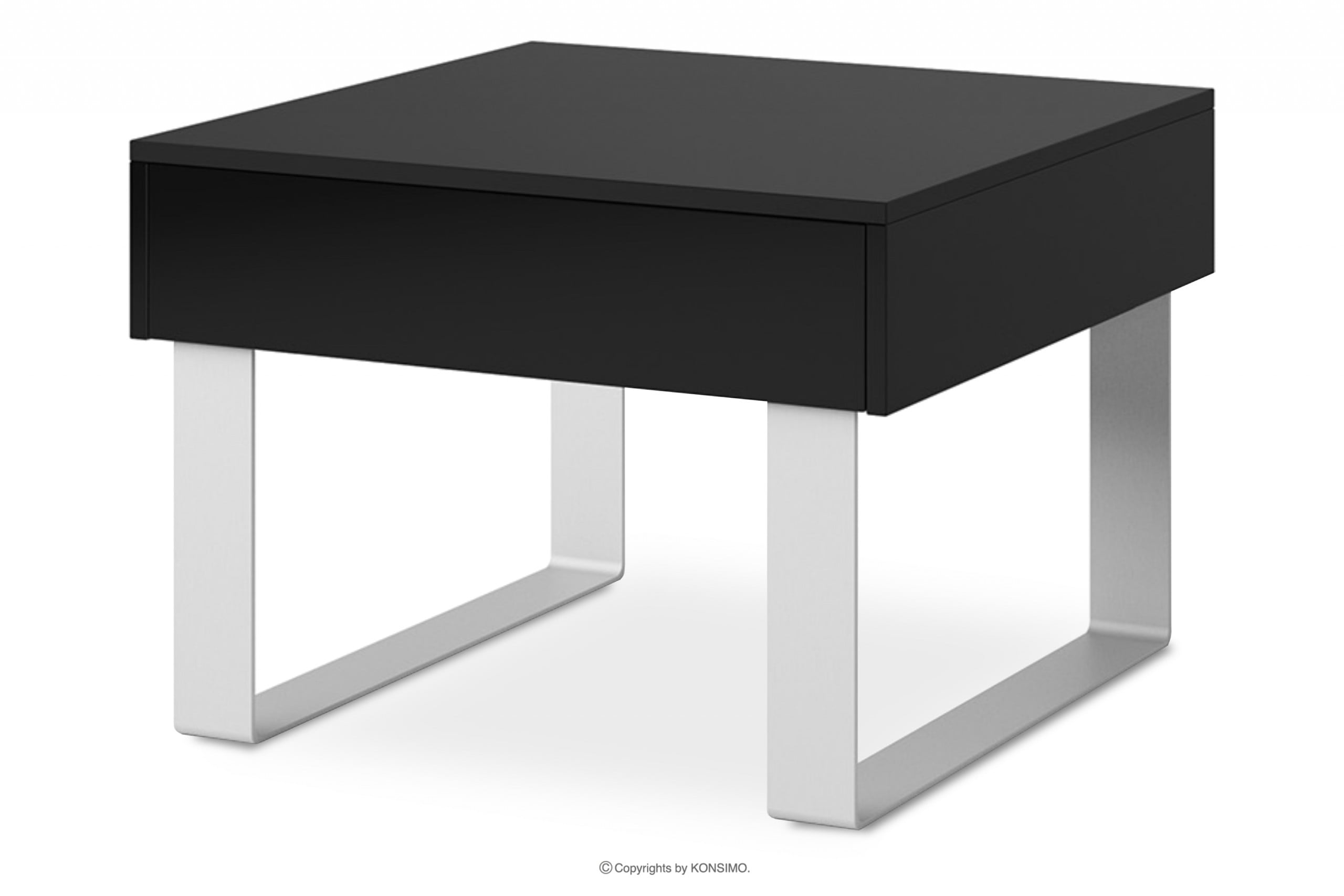 Malý konferenční stolek se zásuvkou černý lesk