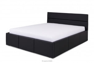 PAVO, https://konsimo.cz/kolekce/pavo/ Moderní manželská postel z eko kůže černá Černá - obrázek