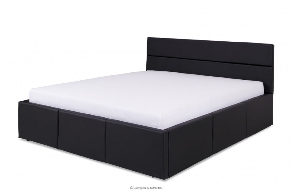 PAVO Moderní manželská postel z eko kůže černá Černá - obrázek 0
