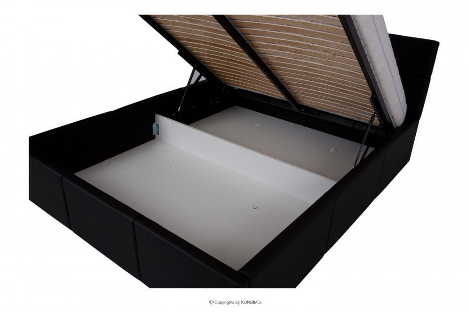 PAVO Moderní manželská postel z eko kůže černá Černá - obrázek 3