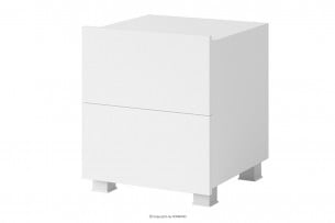 PAVO, https://konsimo.cz/kolekce/pavo/ Noční stolek na nohách bílý lesk lesklá bílá/matná bílá - obrázek