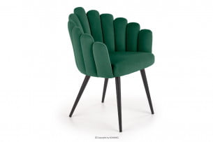 SMILO, https://konsimo.cz/kolekce/smilo/ Židle do obývacího pokoje ve tvaru mušle zelená tmavozelený - obrázek