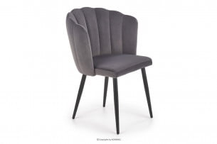 ARUM, https://konsimo.cz/kolekce/arum/ Čalouněná židle ve tvaru mušle růžová šedá - obrázek