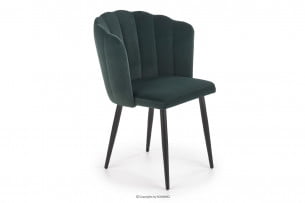 ARUM, https://konsimo.cz/kolekce/arum/ Čalouněná židle ve tvaru mušle lahvově zelená tmavozelený - obrázek
