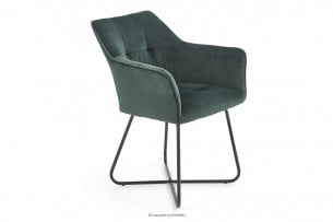 LAPPO, https://konsimo.cz/kolekce/lappo/ Židle na kovovém rámu lahvově zelená tmavozelený - obrázek