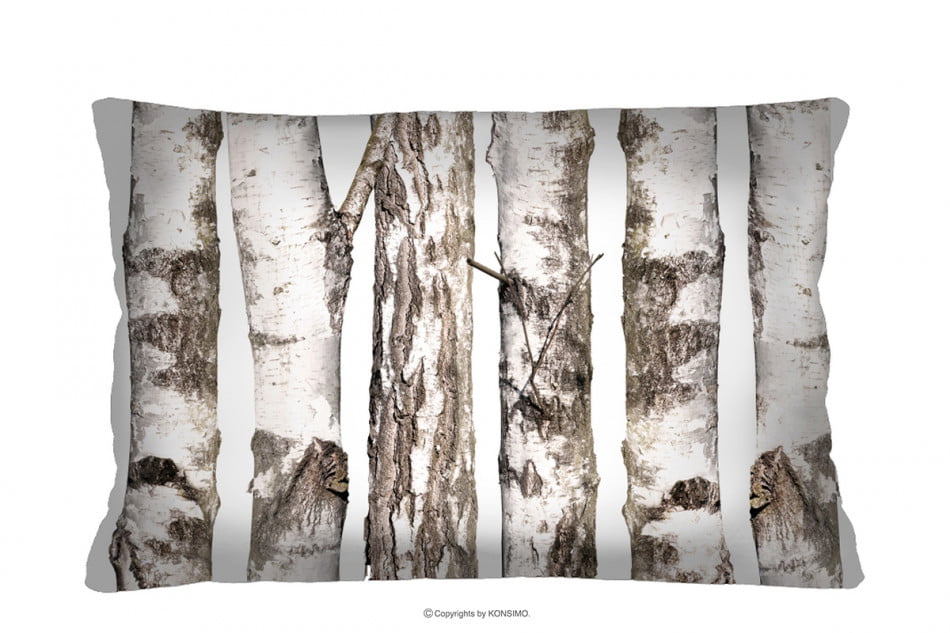 TERRES Obdélníkový polštář březový les šedá/béžová - obrázek