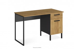 LACERTA, https://konsimo.cz/kolekce/lacerta/ Moderní psací stůl se zásuvkou zlatý řemeslný dub/antracit - obrázek