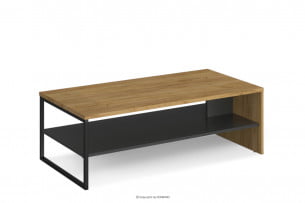 LACERTA, https://konsimo.cz/kolekce/lacerta/ Loftový konferenční stolek s policí zlatý řemeslný dub/antracit - obrázek