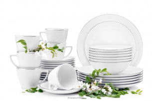 BOSS PLATYNOWA LINIA, https://konsimo.cz/kolekce/boss-platynowa-linia/ Jídelní a kávová porcelánová souprava pro 6 osob, Platinová linka (30 ks) Platinová řada - obrázek