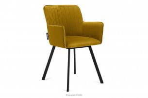 PYRUS, https://konsimo.cz/kolekce/pyrus/ Židle čalouněná velurem žlutá hořčice/černá - obrázek