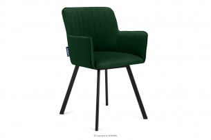 PYRUS, https://konsimo.cz/kolekce/pyrus/ Židle čalouněná velurem lahvově zelená tmavě zelená/černá - obrázek