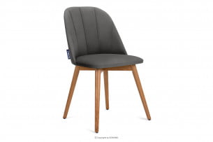 BAKERI, https://konsimo.cz/kolekce/bakeri/ Skandinávská velurová židle šedá šedý/světlý dub - obrázek