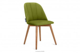 BAKERI, https://konsimo.cz/kolekce/bakeri/ Skandinávská velurová židle zelená olivový/světlý dub - obrázek