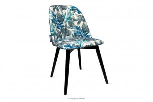 BAKERI, https://konsimo.cz/kolekce/bakeri/ Jídelní židle s květinovým vzorem béžová/modrá - obrázek