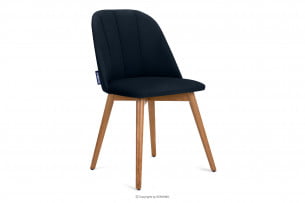 BAKERI, https://konsimo.cz/kolekce/bakeri/ Skandinávská velurová židle tmavě modrá tmavě modrá/světlý dub - obrázek
