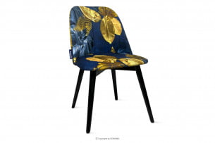 BAKERI, https://konsimo.cz/kolekce/bakeri/ Námořnická modrá židle se zlatými květy námořnictvo/zlato - obrázek