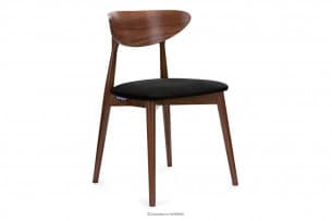 RABI, https://konsimo.cz/kolekce/rabi/ Židle z ořechového dřeva černý velur černý/střední ořech - obrázek