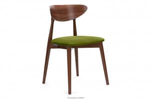 RABI, https://konsimo.cz/kolekce/rabi/ Židle z ořechového dřeva zelený velur olivový/střední ořech - obrázek