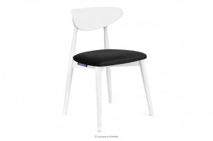 RABI, https://konsimo.cz/kolekce/rabi/ Dřevěná židle bílý a černý velur Černá bílá - obrázek