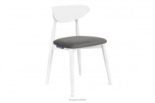 RABI, https://konsimo.cz/kolekce/rabi/ Dřevěná židle bílý a šedý velur šedá/bílá - obrázek