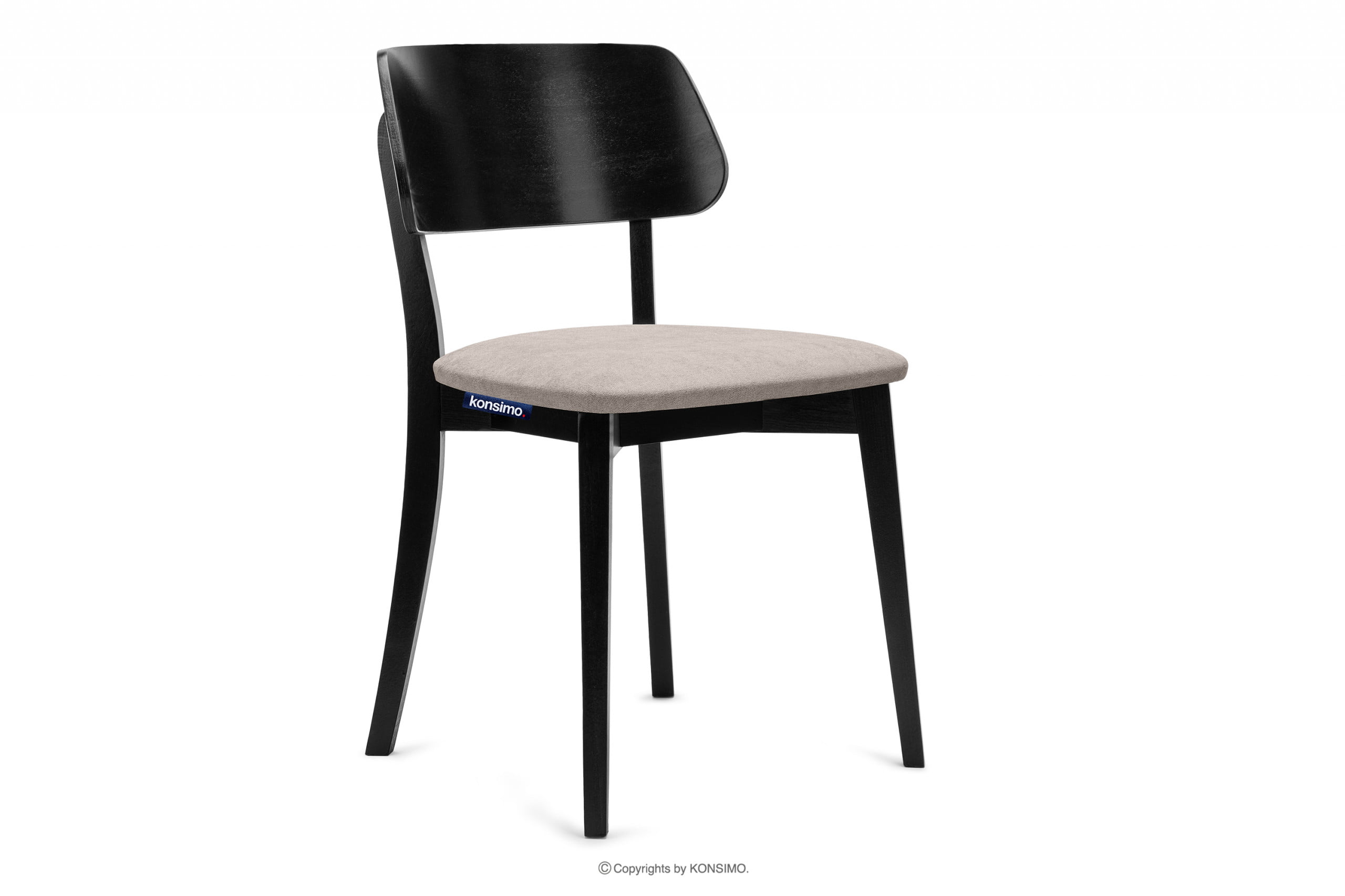 Moderní dřevěná židle černá béžová