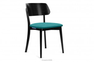 VINIS, https://konsimo.cz/kolekce/vinis/ Moderní dřevěná židle černá tyrkysová tyrkysová/černá - obrázek
