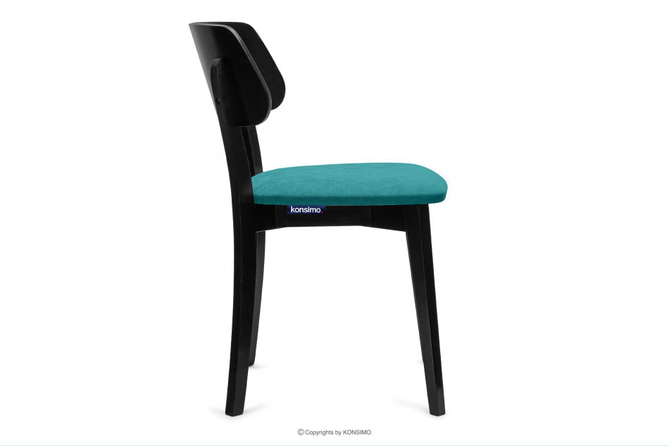 VINIS Moderní černé dřevěné židle tyrkysové 2ks tyrkysová/černá - obrázek 5