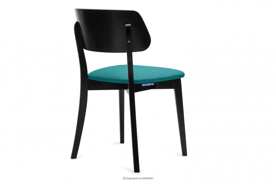 VINIS Moderní černé dřevěné židle tyrkysové 2ks tyrkysová/černá - obrázek 6
