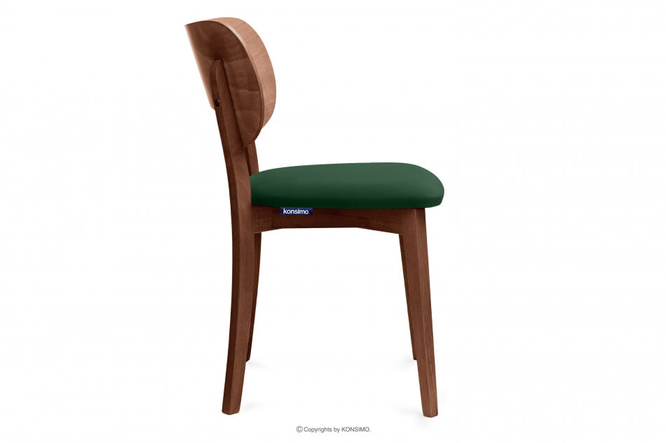 LYCO Lahvově zelená loftová židle ořech 2ks tmavě zelená/střední ořech - obrázek 5