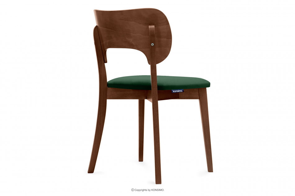 LYCO Lahvově zelená loftová židle ořech 2ks tmavě zelená/střední ořech - obrázek 6