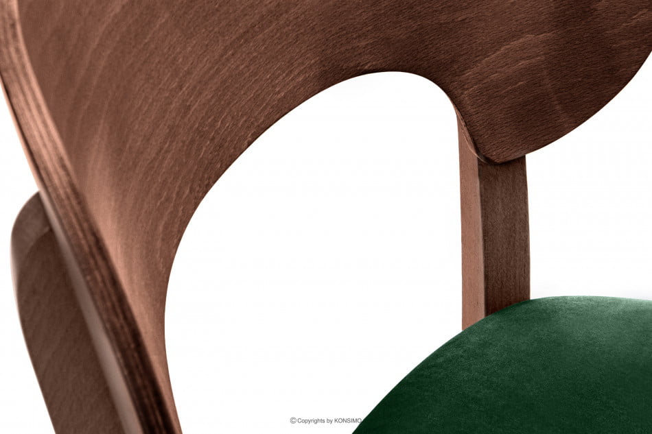 LYCO Lahvově zelená loftová židle ořech 2ks tmavě zelená/střední ořech - obrázek 8