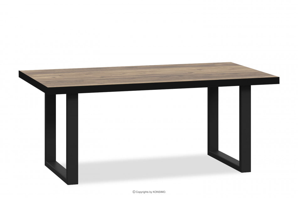 HAYATO Konferenční stolek do obývacího pokoje na černých nohách loft alpský/černý smrk - obrázek 2