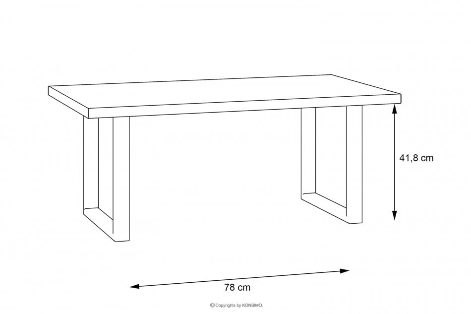 HAYATO Konferenční stolek do obývacího pokoje na černých nohách loft alpský/černý smrk - obrázek 4