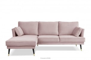 FALCO, https://konsimo.cz/kolekce/falco/ Velurová rohová sedací souprava glamour levá růžová růžový - obrázek