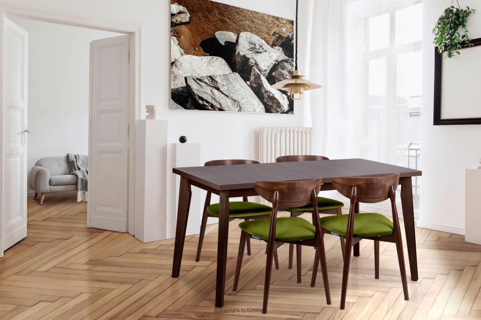 RHENA Skandinávský rozkládací stůl ořech tmavý ořech - obrázek 1