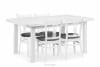 COSPE Velký rozkládací stůl do obývacího pokoje 140 cm bílý bílý - obrázek 11