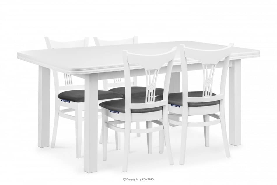 COSPE Velký rozkládací stůl do obývacího pokoje 140 cm bílý bílý - obrázek 10
