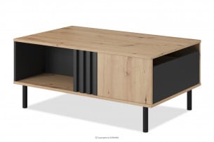 GERO, https://konsimo.cz/kolekce/gero/ Konferenční stolek s tmavými lamelami na nohách řemeslný dub/antracit - obrázek