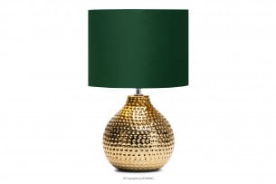 NIPER, https://konsimo.cz/kolekce/niper/ Elegantní noční lampa se zlatým podstavcem zlatá/zelená - obrázek