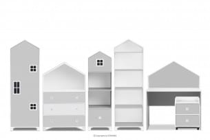 MIRUM, https://konsimo.cz/kolekce/mirum/ Šedá sestava nábytku pro děti ve tvaru domečků 6 dílů bílá/šedá - obrázek