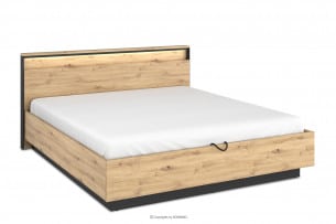 HURICO, https://konsimo.cz/kolekce/hurico/ Velká postel s rámem postele loft dub artisan/černá - obrázek