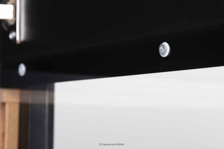 LOFTY Dvoudveřová vitrína v podkrovním stylu se zásuvkami černý/přírodní dub - obrázek 25